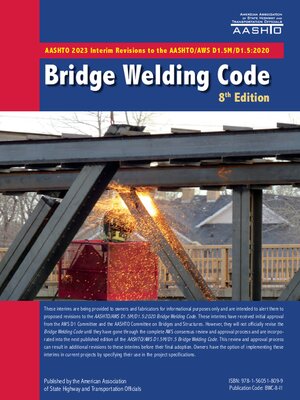 cover image of Bridge Welding Code, 8th Ed